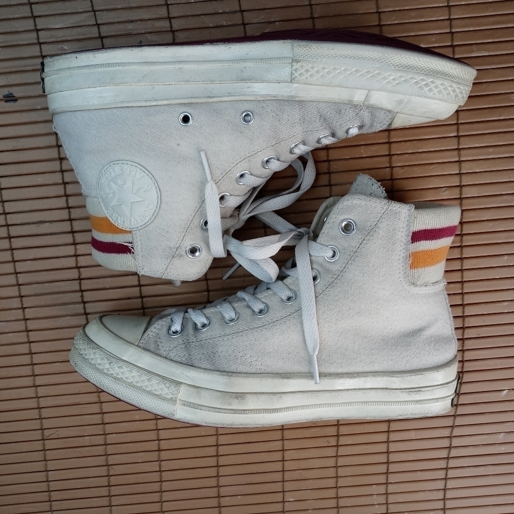 Rare Converse All Star Chuck Taylor White Wool High Top Sneakers Men's S… - Picture 7 of 10